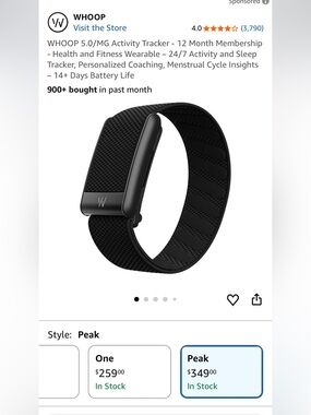 Whoop Peak Whoop 5.0 sensor